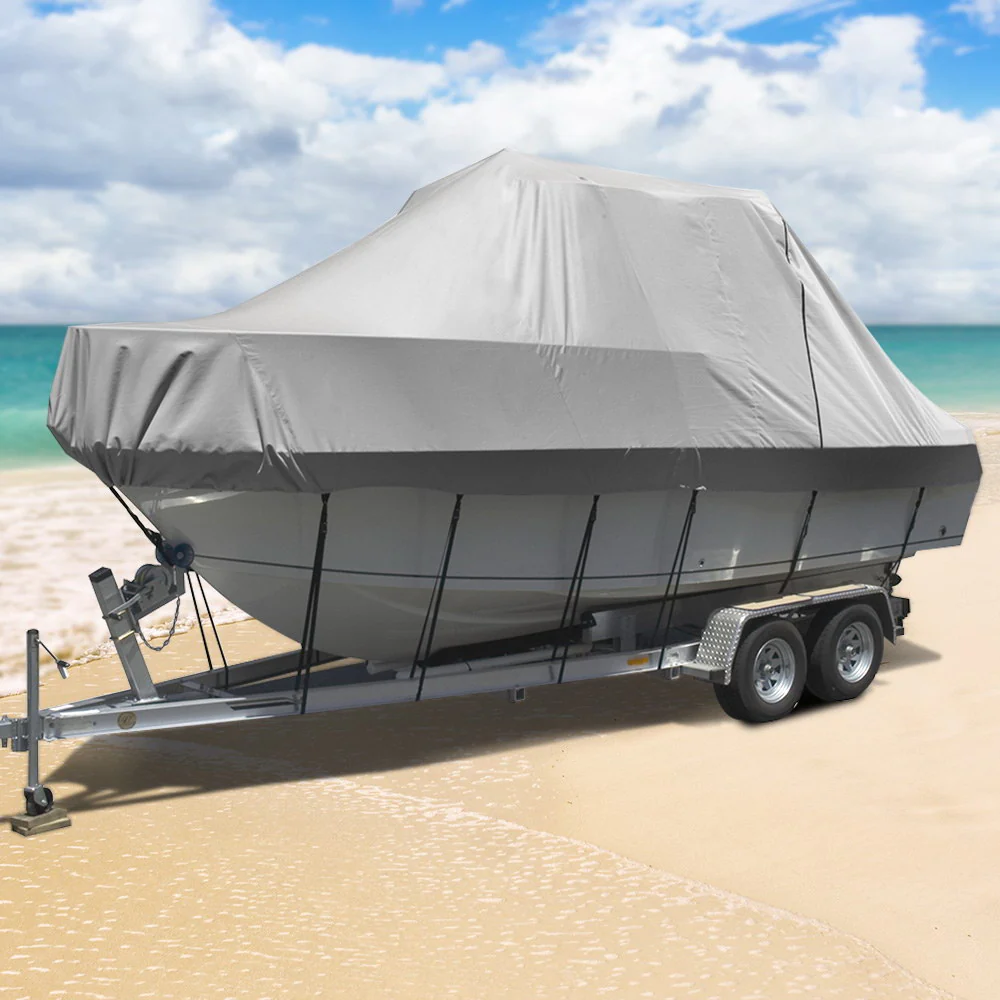 Boat Cover 19-21ft Trailerable Jumbo Marine Grade Heavy Duty - Grey - Nurns
