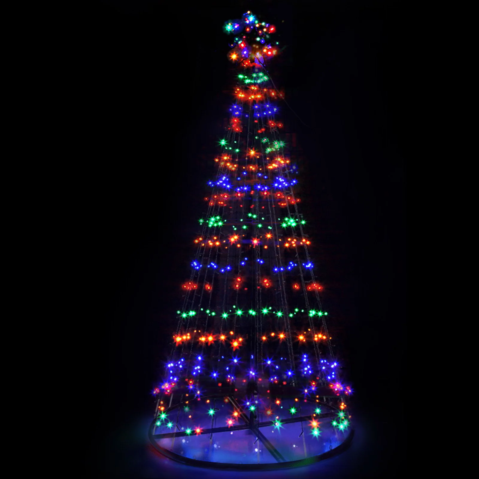 7ft 2.1m 264 LED Solar Christmas Tree Xmas Tree Decor - Multi Colour - Nurns