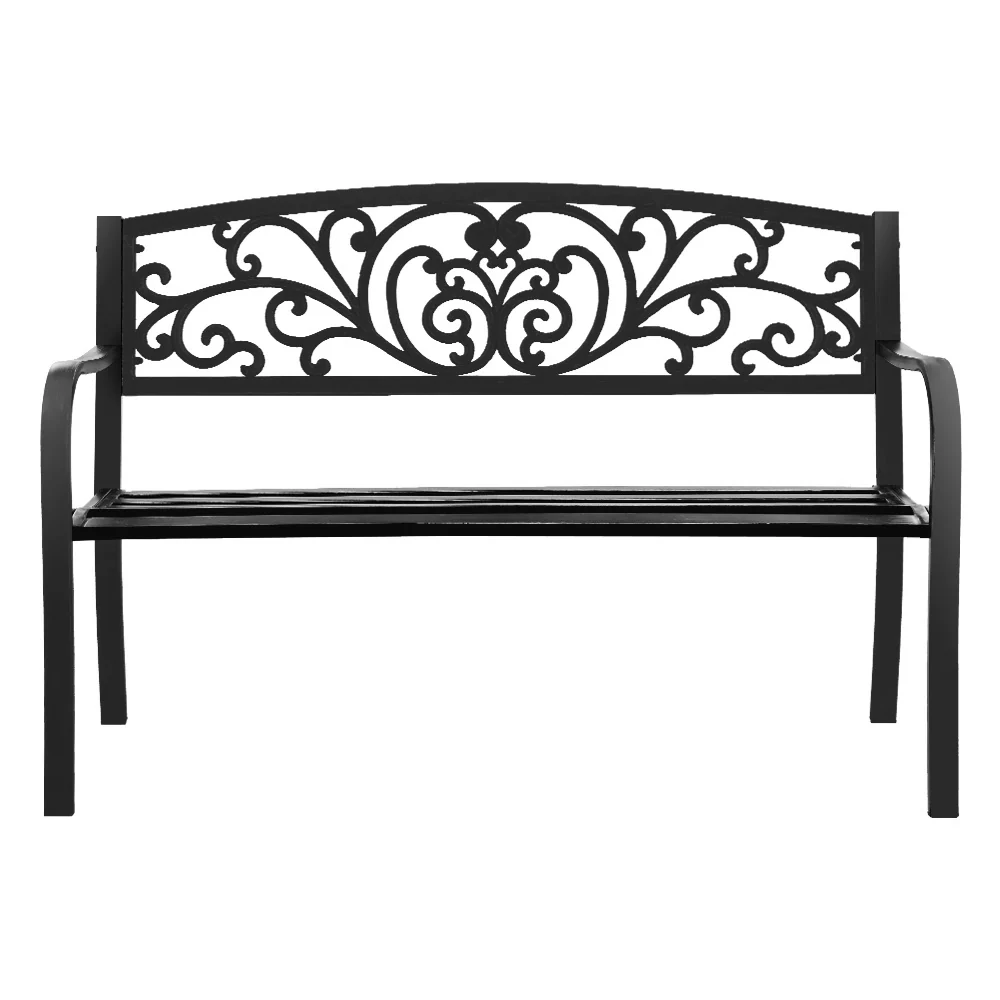 Calliope Outdoor Garden Bench - Black - Nurns