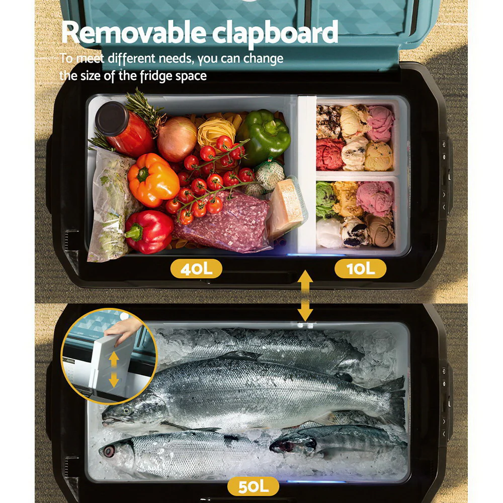 Glacio 50L Portable Fridge Freezer Fridges Cooler Camping 12V/24V/240V Caravan - Nurns