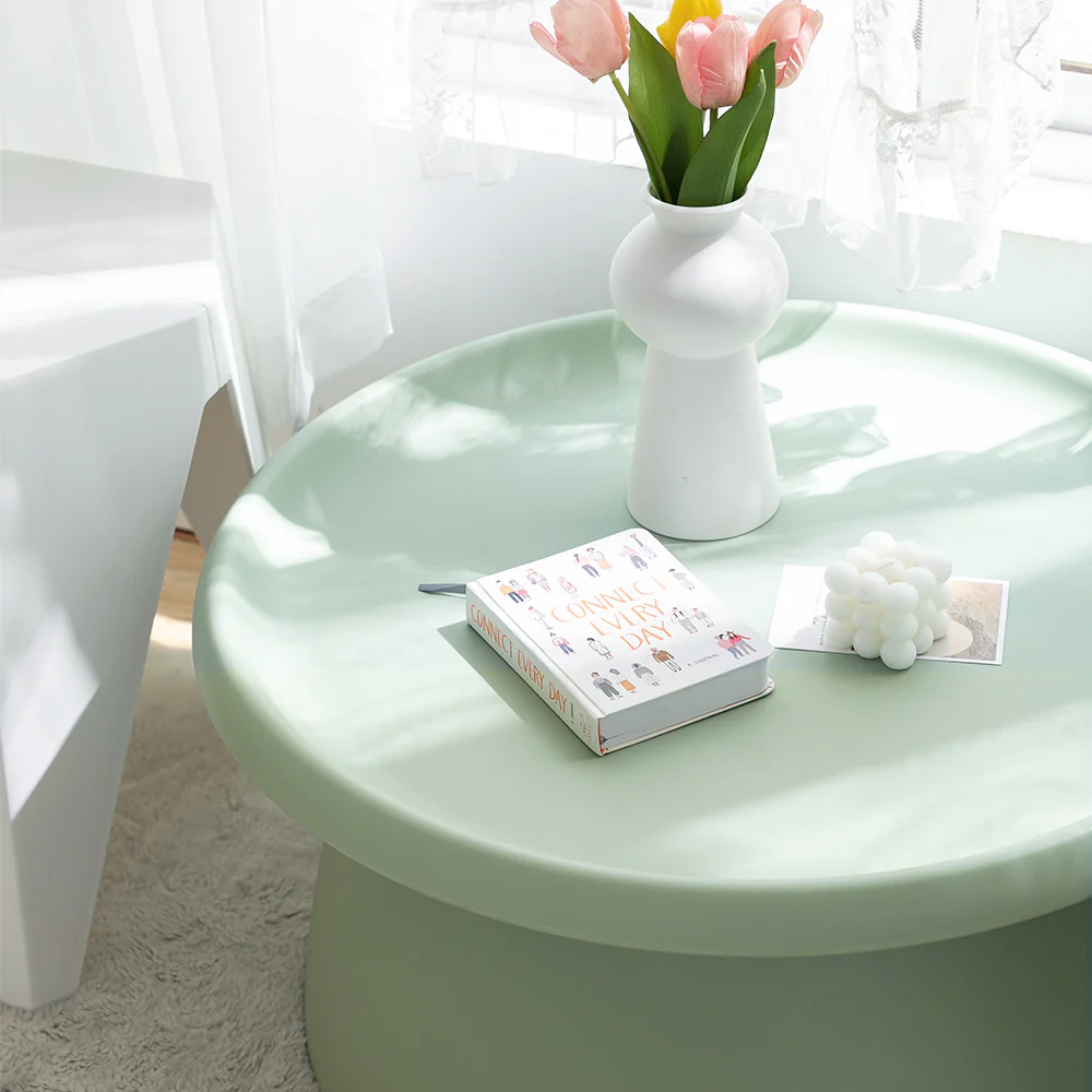 Iliana Coffee Table Round 71cm Plastic - Green - Nurns