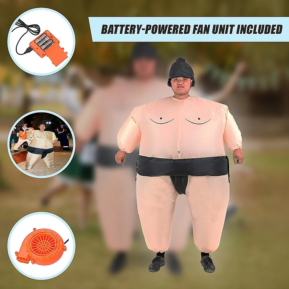 SUMO Fancy Dress Inflatable Suit - Fan Operated Costume - Nurns