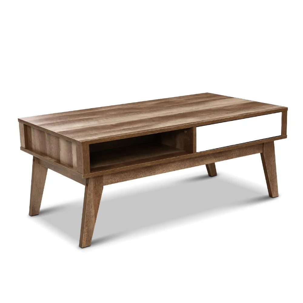 Ibycus Coffee Table with 2 Drawers - Wood - Nurns