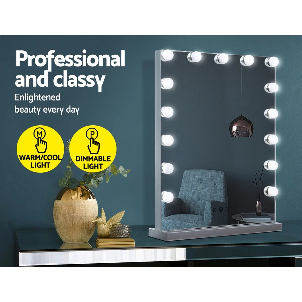 Hollywood Makeup Mirror With Light 15 LED Bulbs Lighted Frameless - Nurns