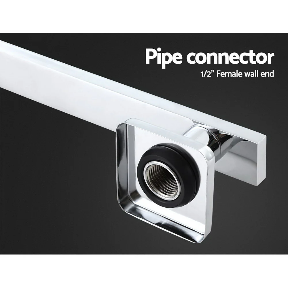 8'' Rain Shower Head Wall Arm Square High Pressure Twins Tap Chrome - Nurns