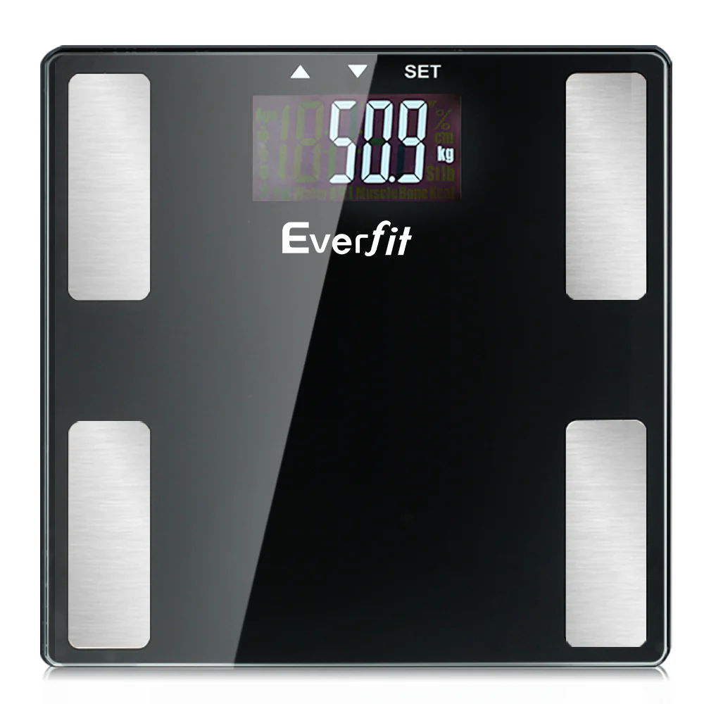 Everfit Body Fat Bathroom Scale Weighing BMI Monitor Gym 180kg - Nurns