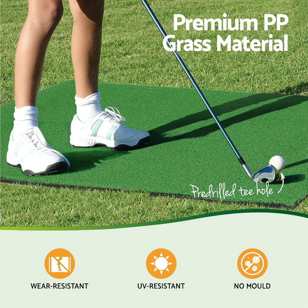 Everfit Golf Hitting Mat Portable Driving Range Practice Training Aid 100x125cm - Nurns