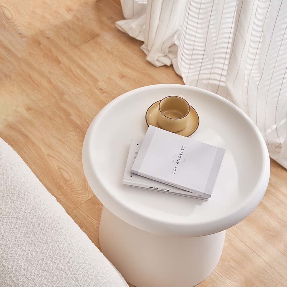 Iliana Coffee Table Round 52cm Plastic - White - Nurns