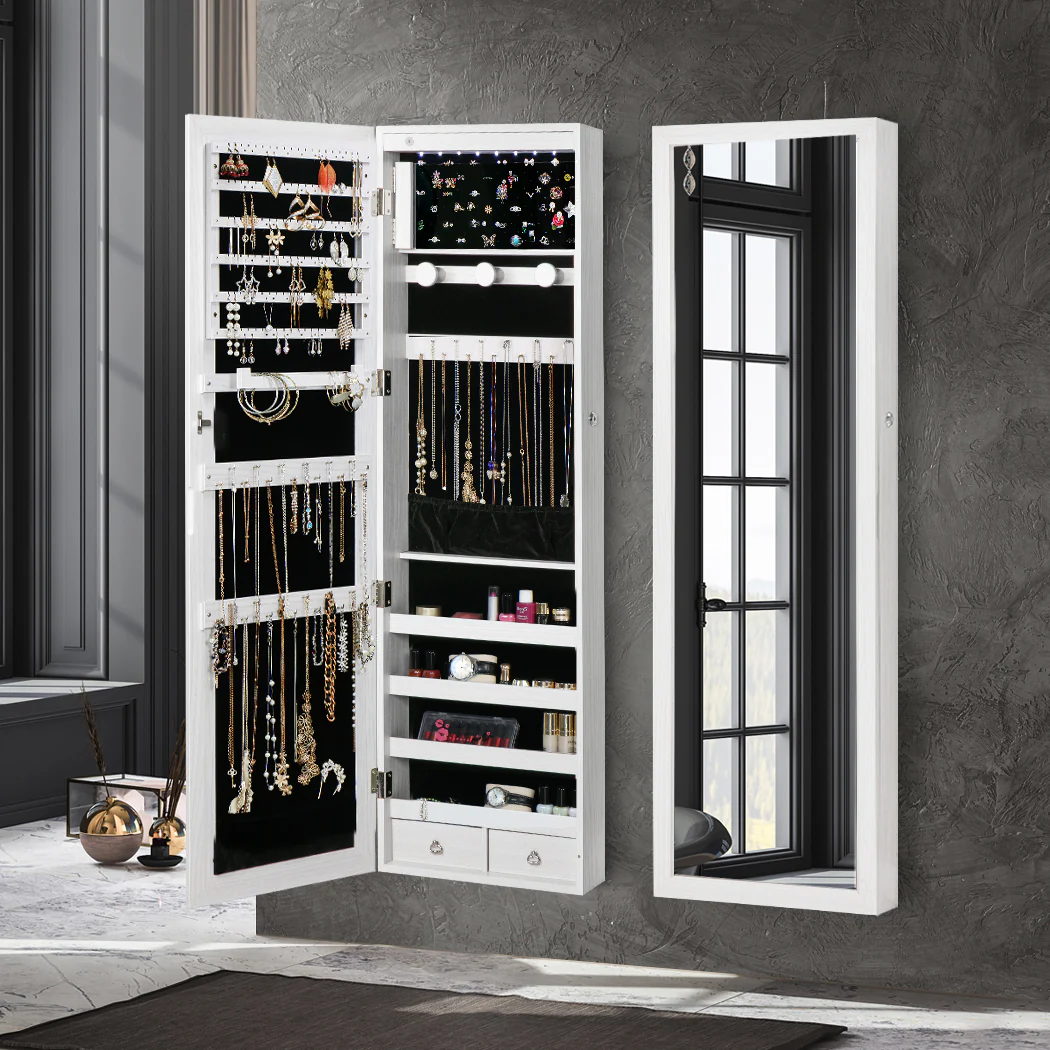 Mirror Jewellery Cabinet LED - Nurns
