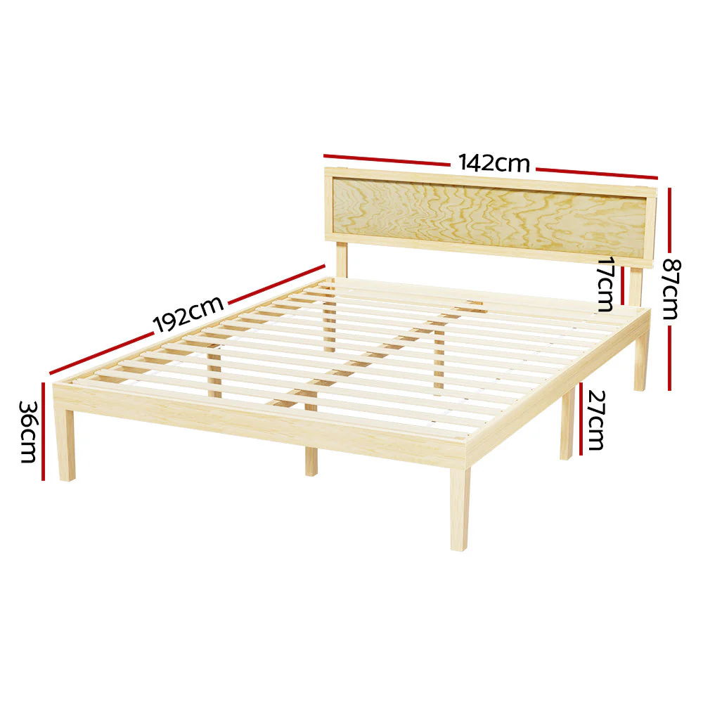 Fluorite Bed & Mattess Package with 32cm Mattress - Pine Double - Nurns