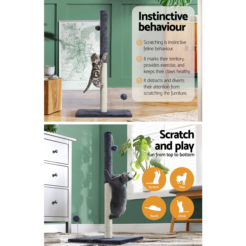 Cat Tree Scratching Post Scratcher Tower Condo House Hanging toys 105cm - Grey - Nurns