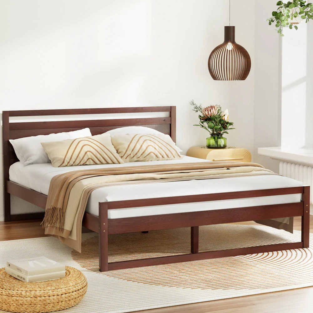 Datolite Bed & Mattress Package with 32cm Mattress - Walnut Double - Nurns
