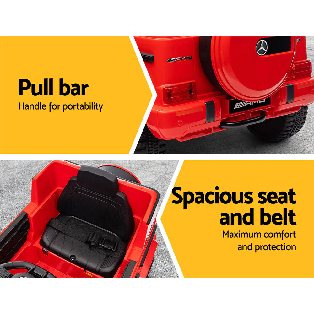 Kids Ride On Car Electric Mercedes-Benz Licensed Toys 12V Battery Cars AMG63 - Red - Nurns