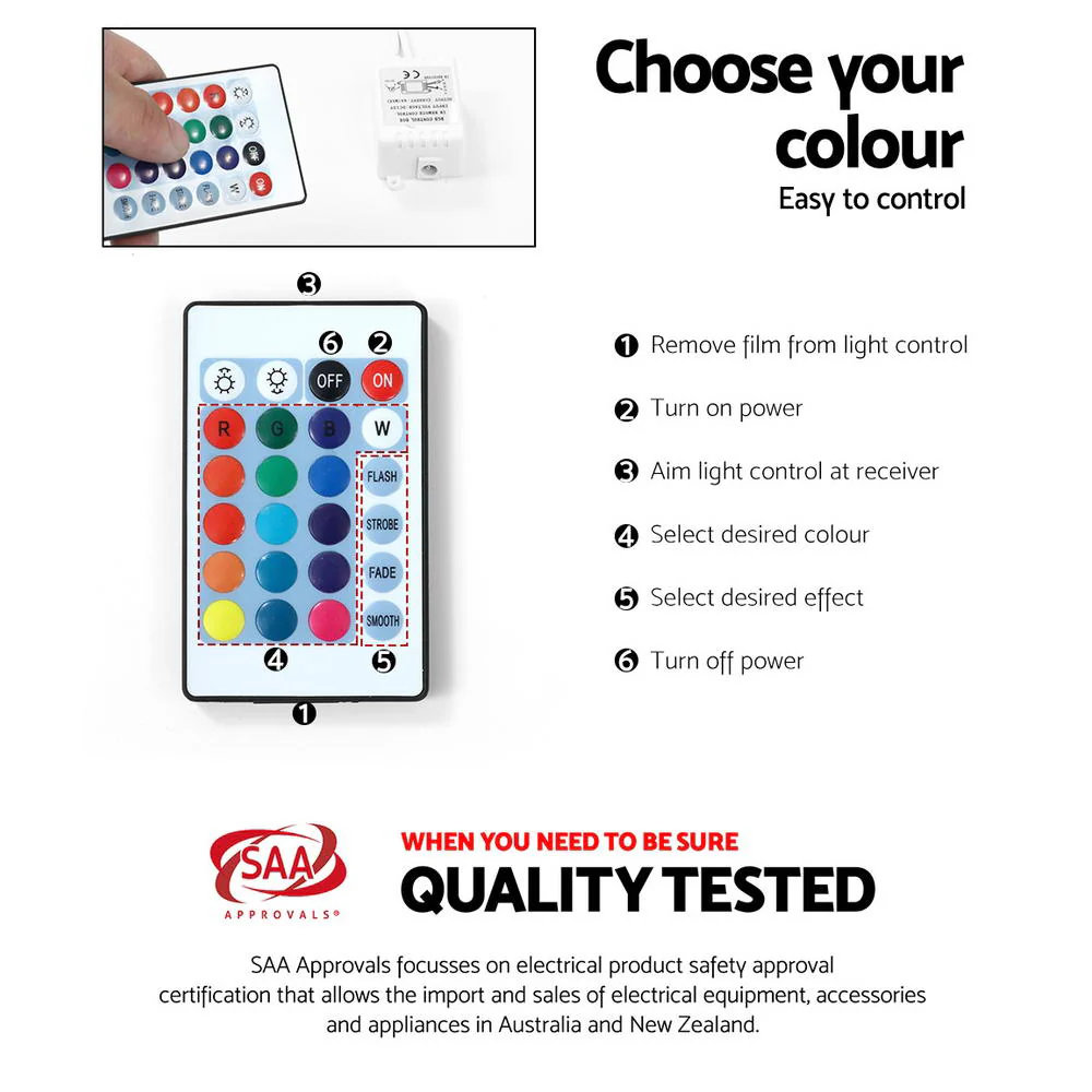 Hanns 180cm TV Cabinet Entertainment Unit Stand RGB LED Gloss 3 Doors - Black - Nurns