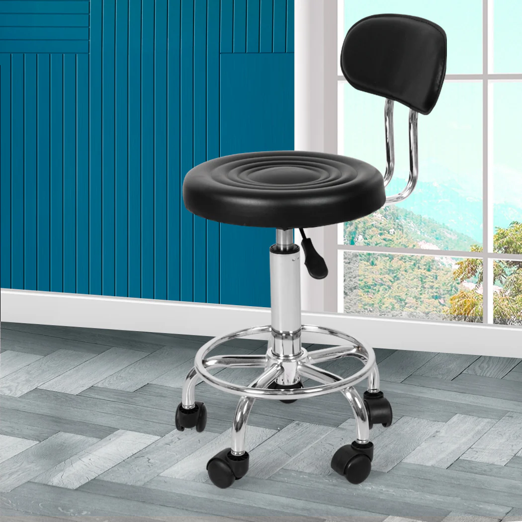 Salon Stool Swivel Bar Stools Chairs Barber Hydraulic Lift Hairdressing - Black - Nurns