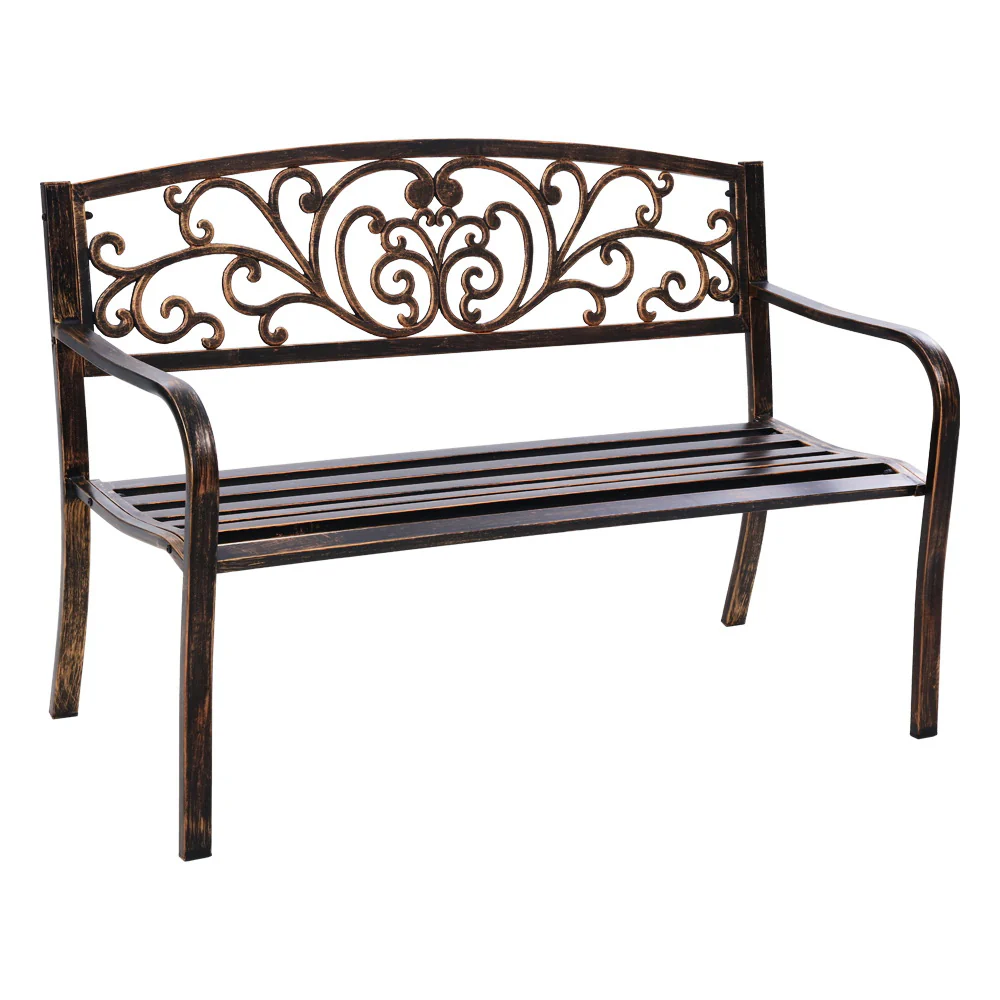 Calliope Cast Iron Garden Bench - Bronze - Nurns