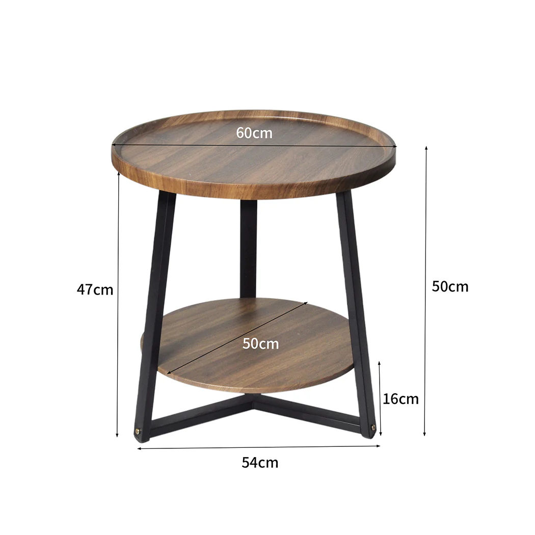 Ingrif Coffee Table Coffee Side End Table - Brown - Nurns