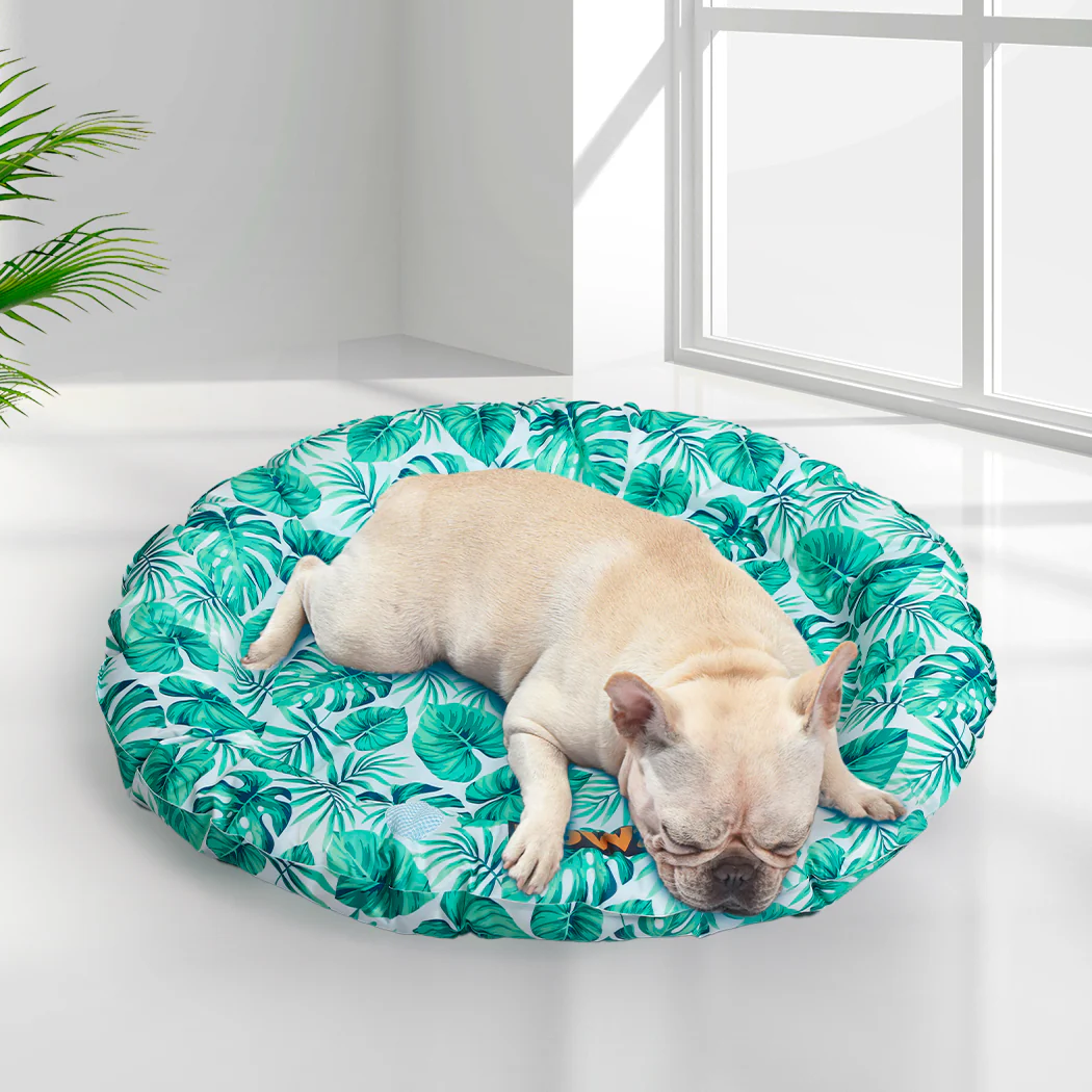 LARGE Dog Beds Pet Cool Bolster Gel Mat - Green - Nurns