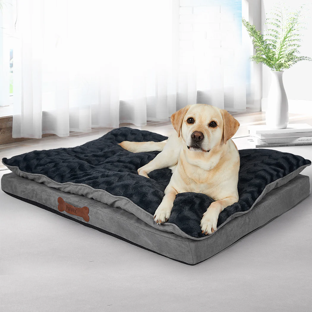 XLarge Dog Beds Calming Warm Soft Plush Comfy - Grey - Nurns