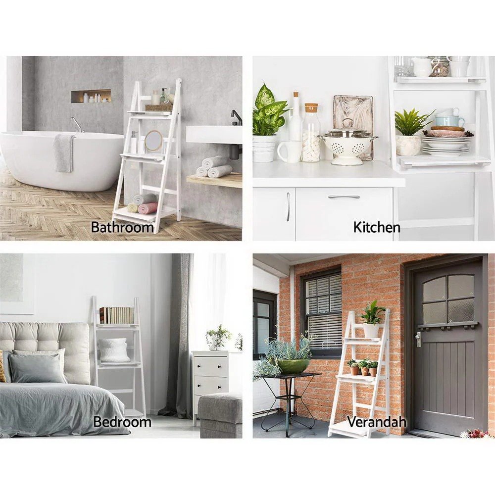 Artiss Bookshelf Corner Shelf 3 Tiers - Zane White - Nurns