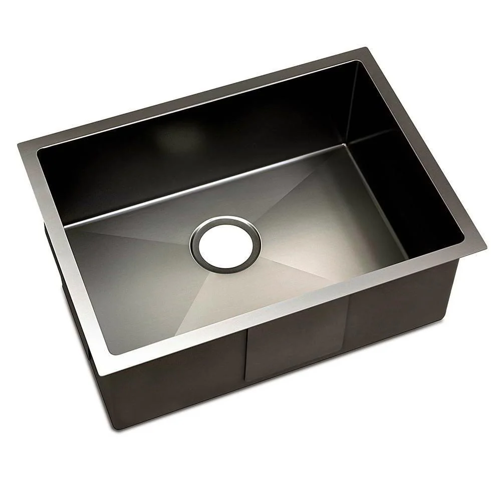 Cefito Kitchen Sink 60X45cm Stainless Steel Basin Single Bowl Black - Nurns