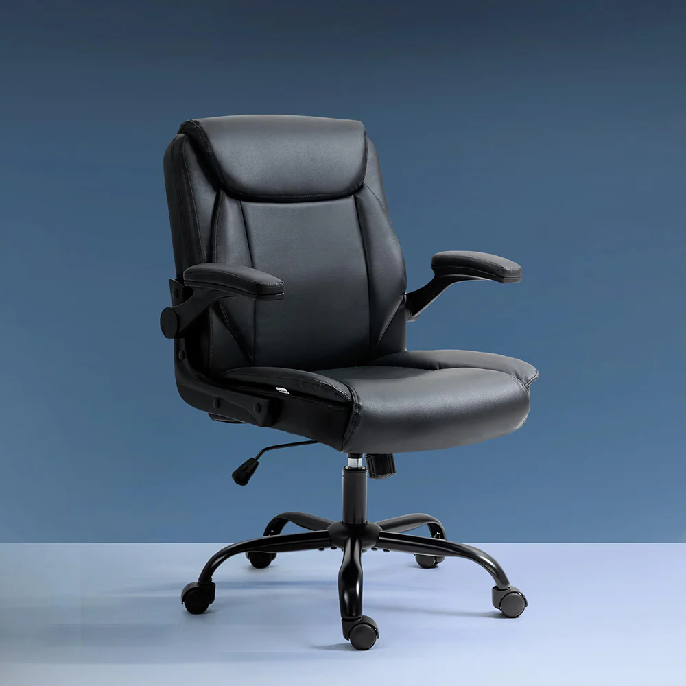 Artiss Executive Office Chair Mid Back Black - Nurns