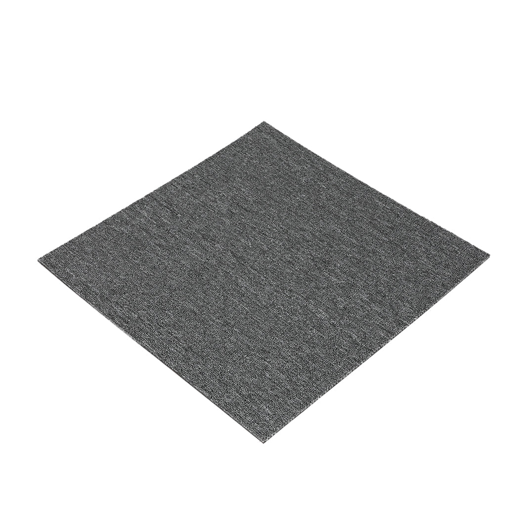 Roxine Set of 20 50x50 Carpet Tiles Box Heavy Commercial Retail Office Premium Flooring - Grey - Nurns