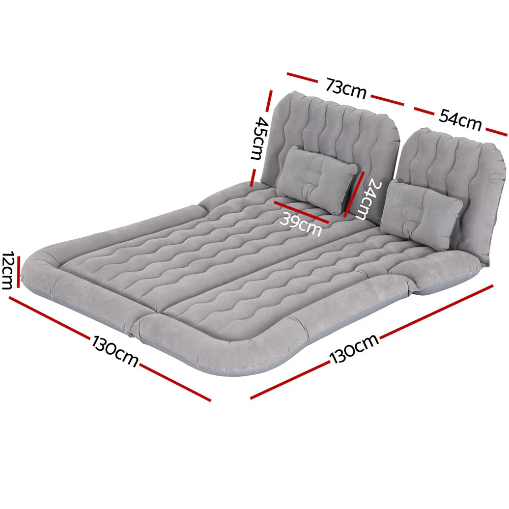 Car Mattress 175x130 Inflatable SUV Back Seat Camping Bed - Grey - Nurns