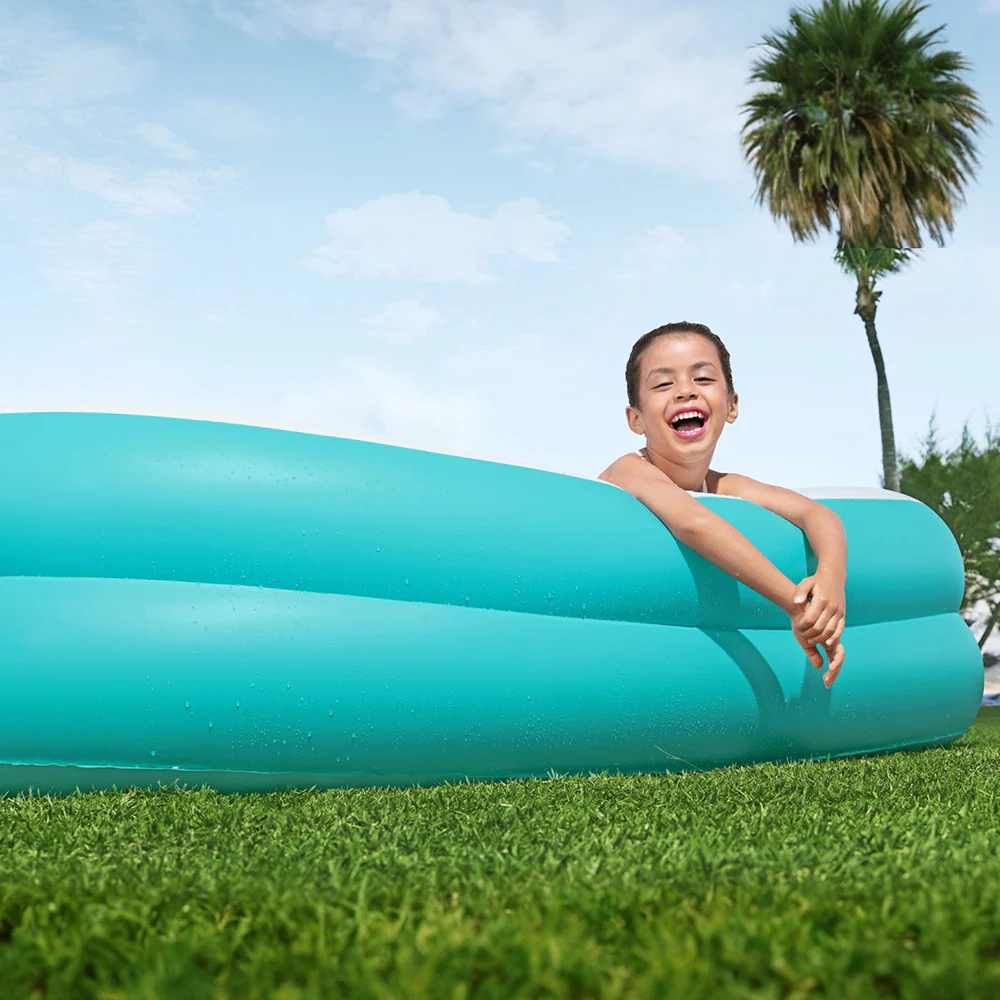 Bestway Kids Inflatable Family Pool with Center Console Cup Holder 218x218x48cm - Nurns