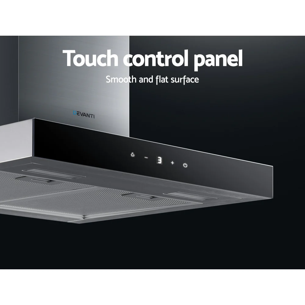 Devanti 600mm Range Hood 60cm Rangehood Glass Stainless Steel - Nurns