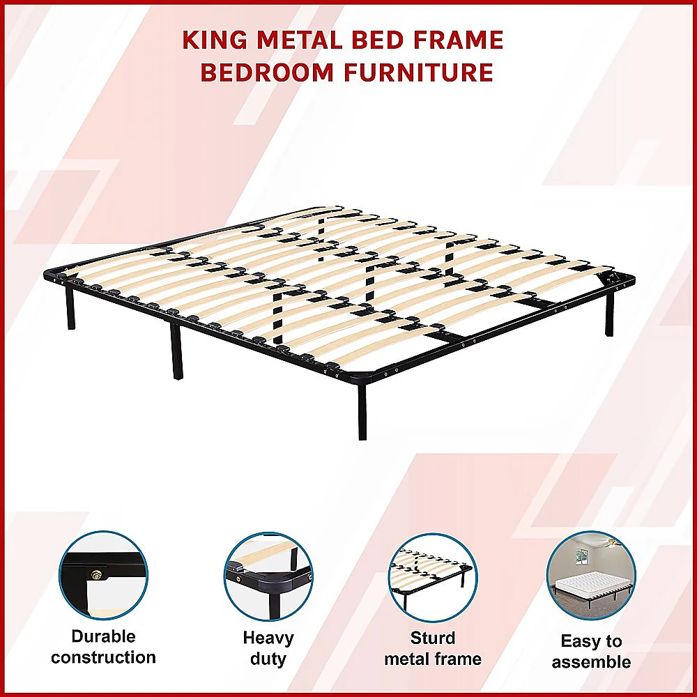 Eliana Metal Bed Frame - Black King - Nurns