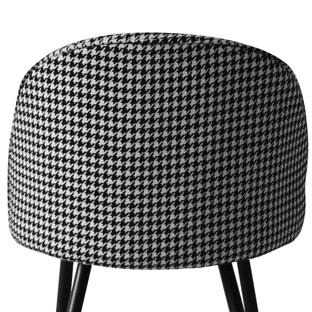 Anwen Set of 2 Dining Chairs Kitchen Cafe Lounge Chair Sofa Upholstered Padded Seat - Black & White - Nurns