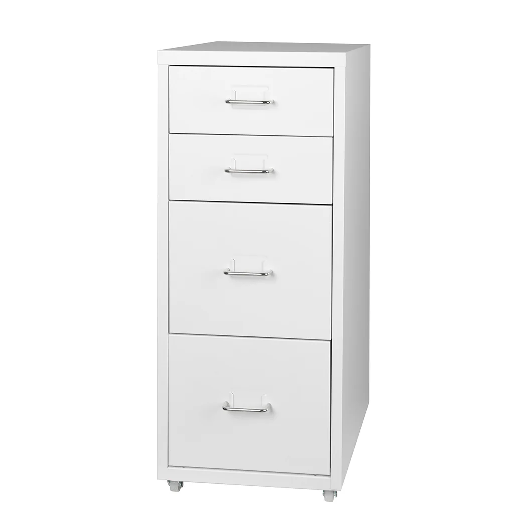 Levede 4 Drawer Office Drawers Cabinet White - Nurns