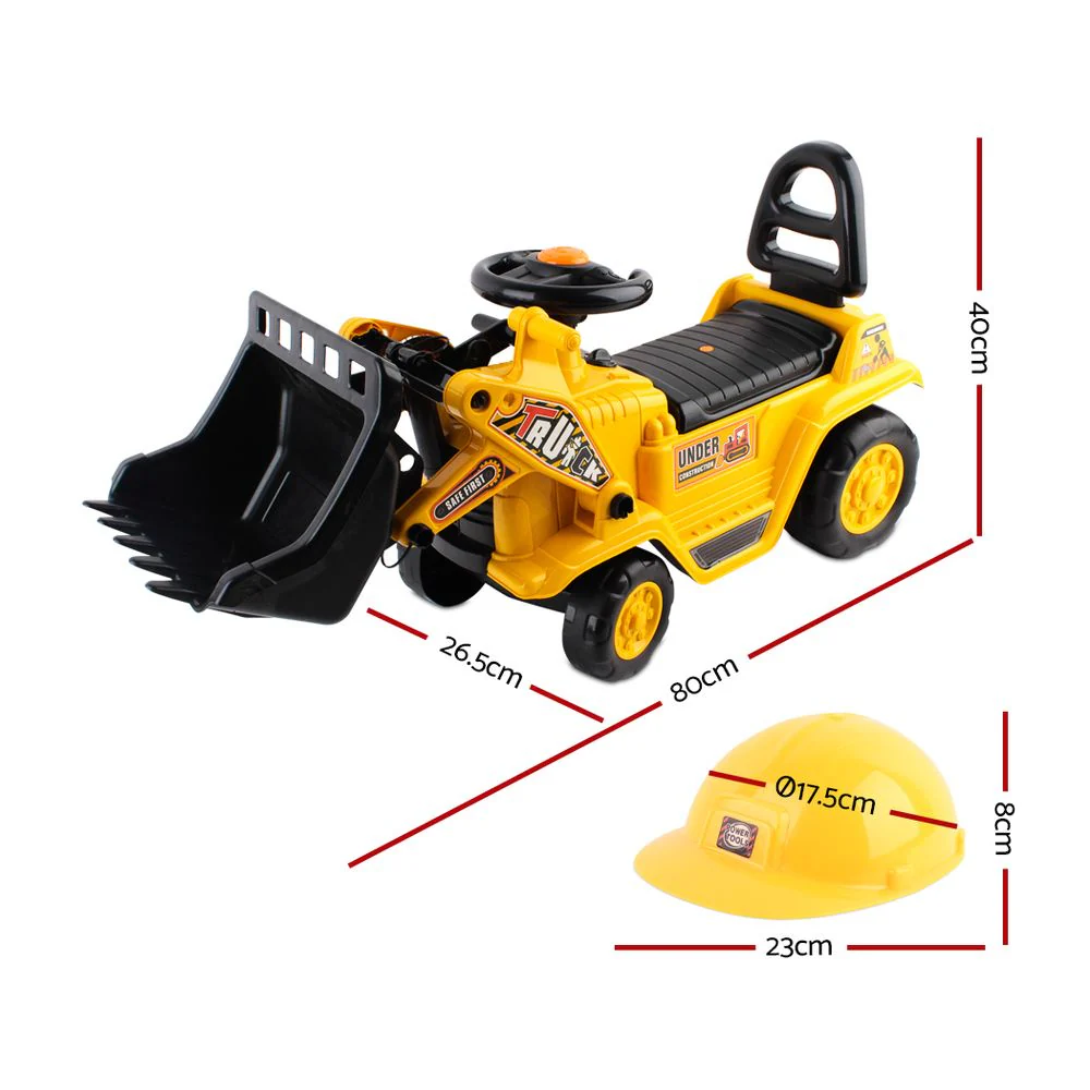 Ride On Car Toys Kids Excavator Bulldozer Sandpit Digger Car Pretend Play - Nurns