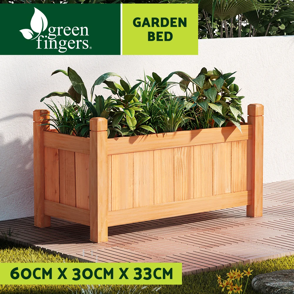 Garden Bed 60x30x33cm Wooden Planter Box Raised Container Growing - Nurns