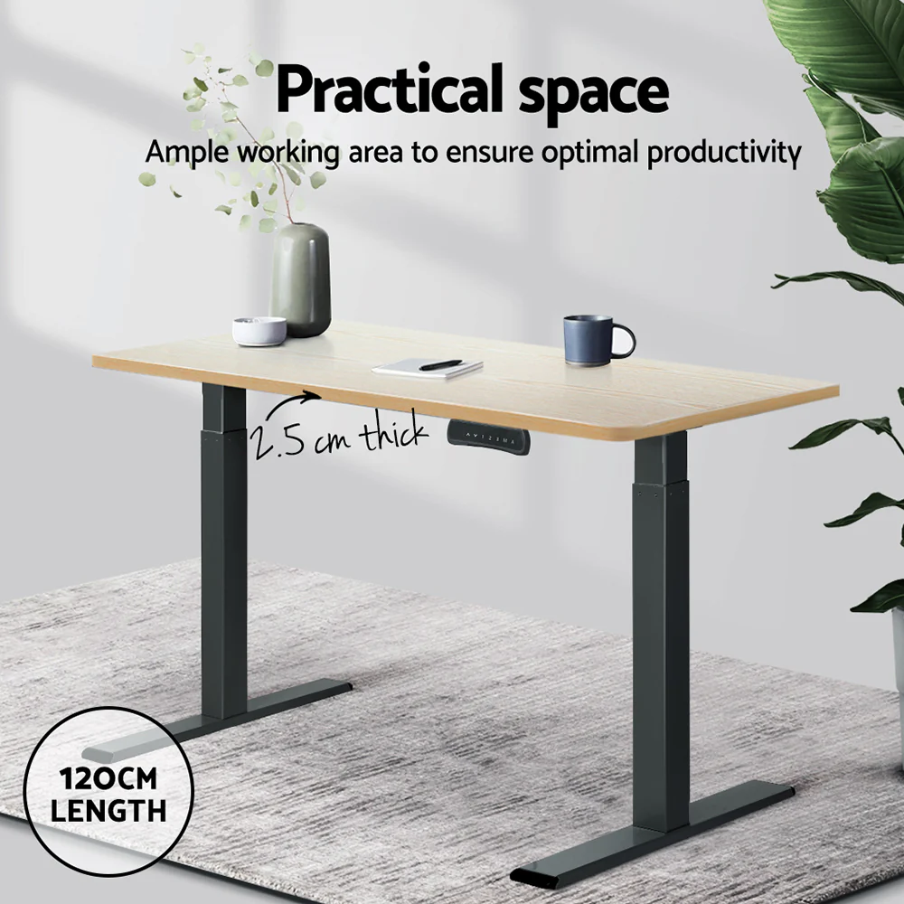 Artiss Standing Desk Top White Oak 120cm - Nurns