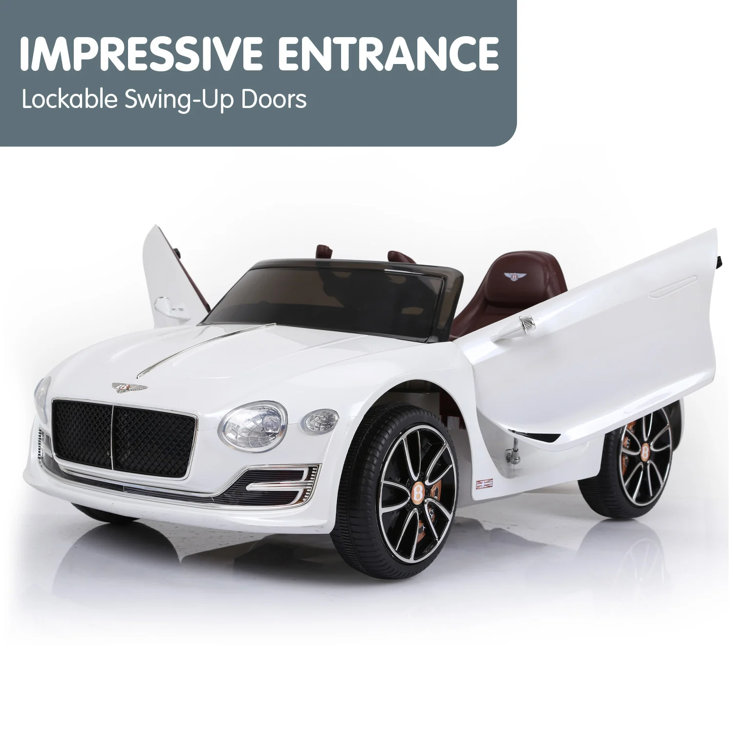 Bentley Exp 12 Speed 6E Licensed Kids Ride On Electric Car Remote Control - White - Nurns