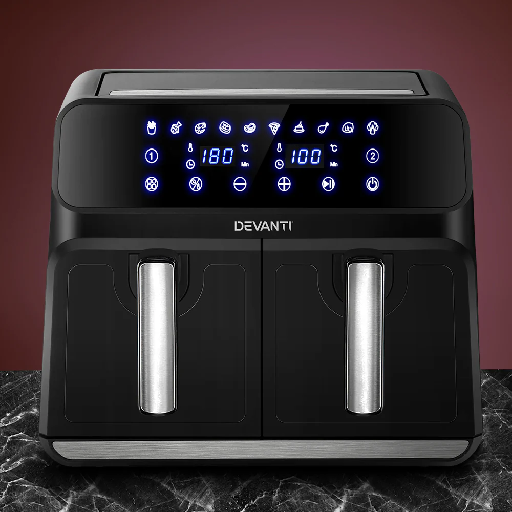 Devanti Air Fryer 8L Dual Zone Fryers - Nurns