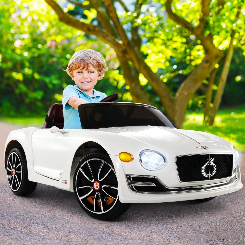 Bentley Kids Ride on Car Licensed Electric Toys 12V Battery Remote Cars - White - Nurns