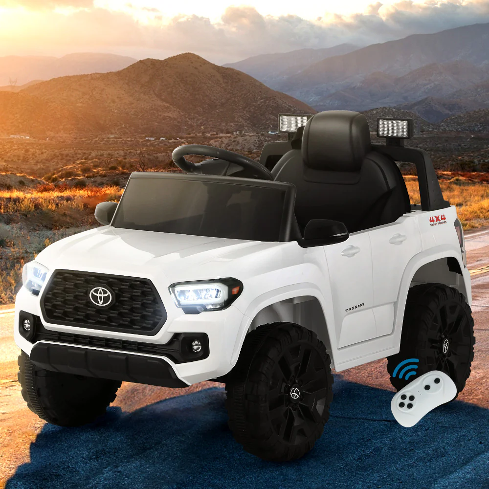 Toyota Ride On Car Kids Electric Toy Cars Tacoma Off Road Jeep 12V Battery - White - Nurns