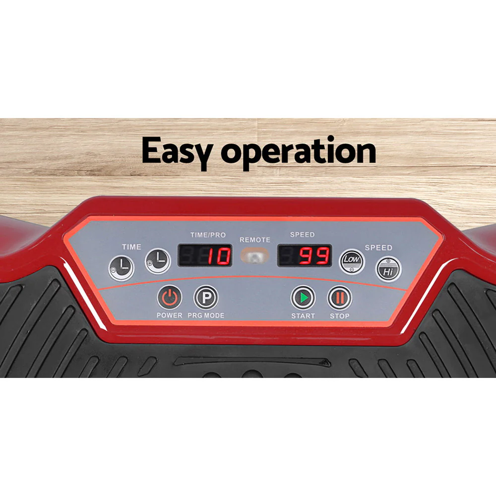 Everfit Vibration Machine Platform Resistance Rope Home Fitness Dark Red - Nurns