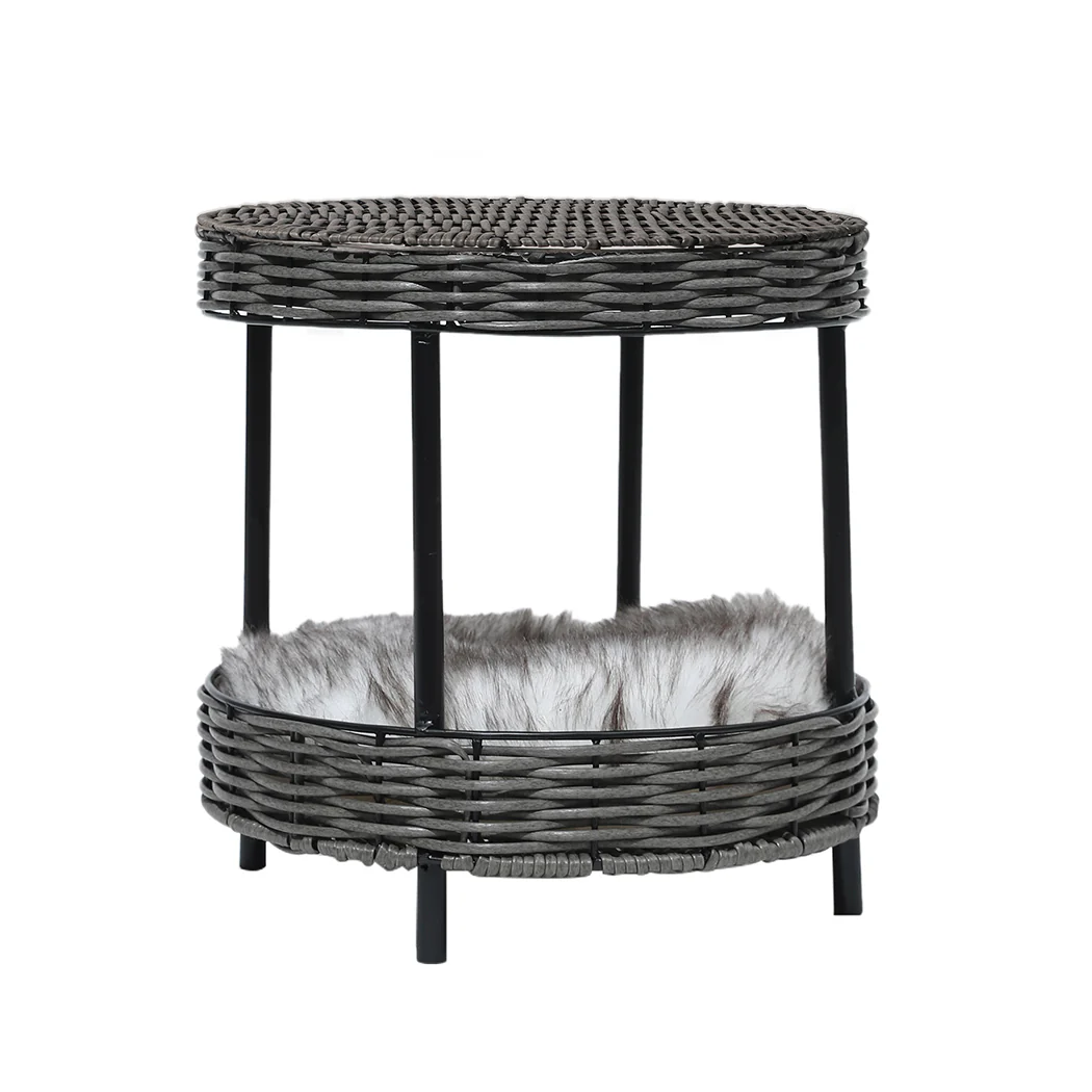 SMALL Cat Beds Rattan Pet Elevated Raised - Brown - Nurns