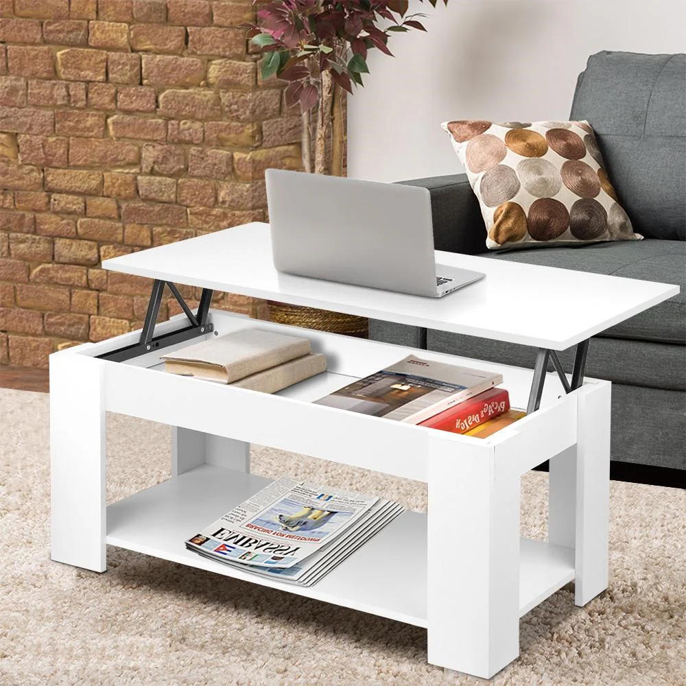 Lift Up Top Mechanical Coffee Table - White - Nurns