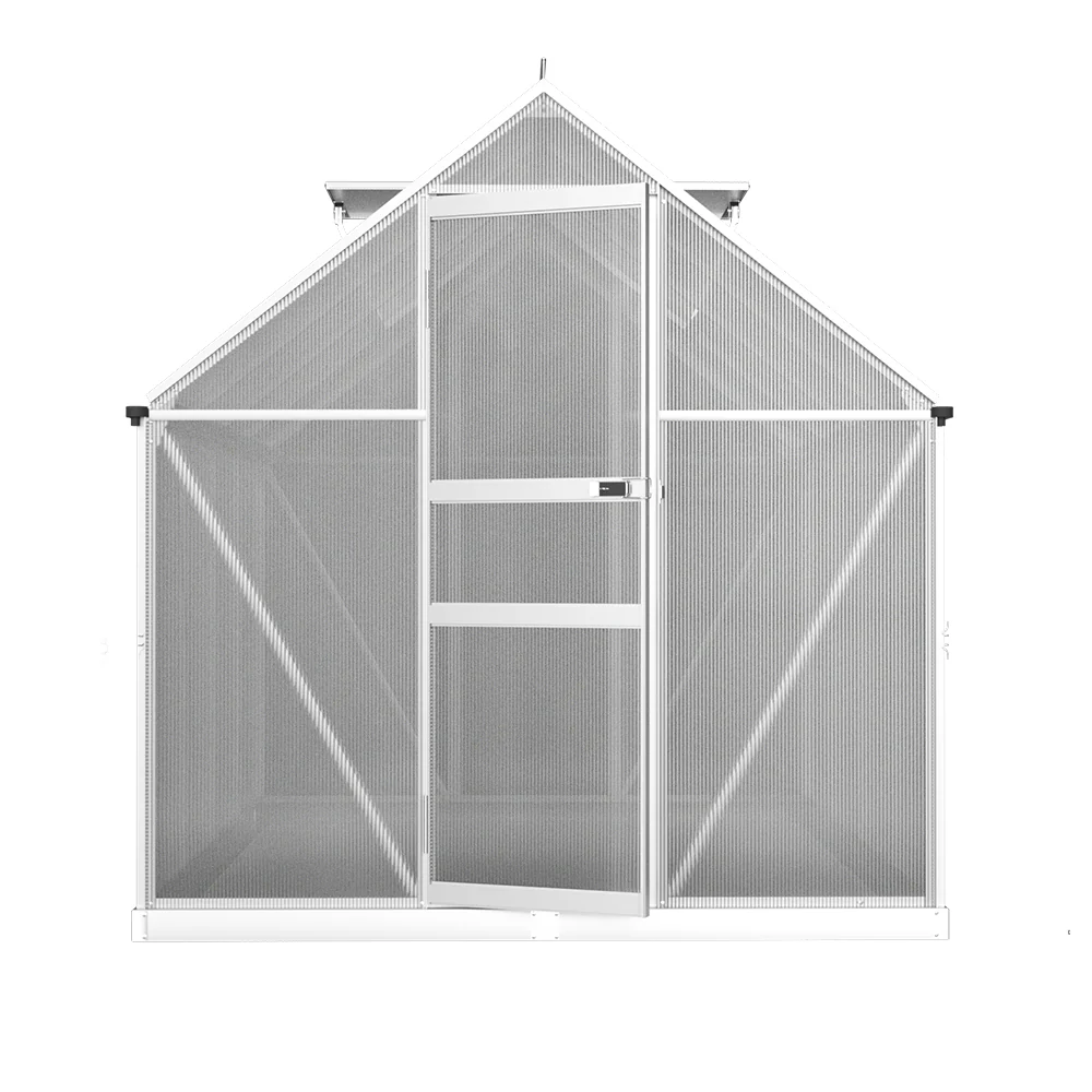 Greenfingers Greenhouse Aluminium Green House Polycarbonate Garden Shed 2.4x1.9M - Nurns