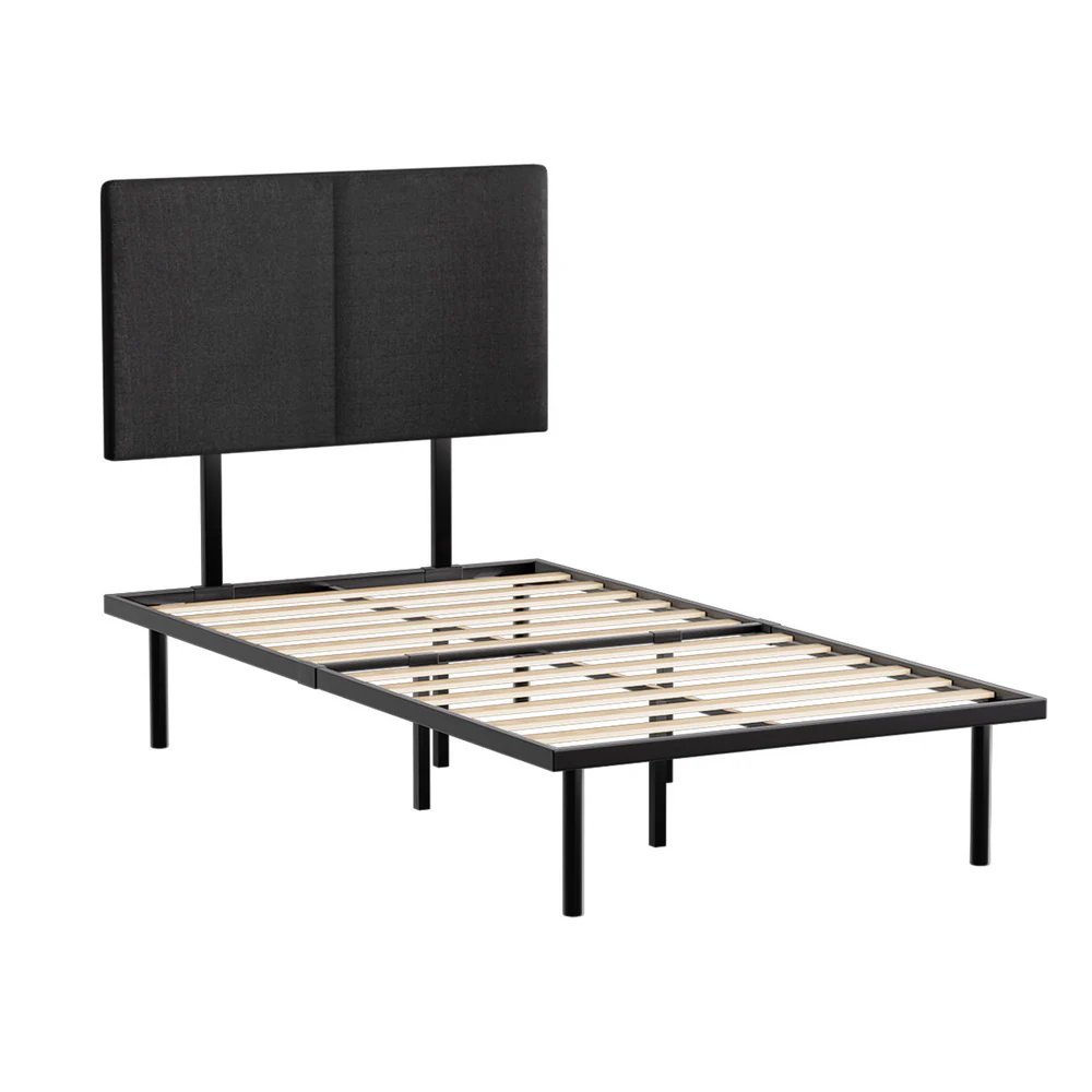 Norie Bed Frame Metal Frame - Black King Single - Nurns