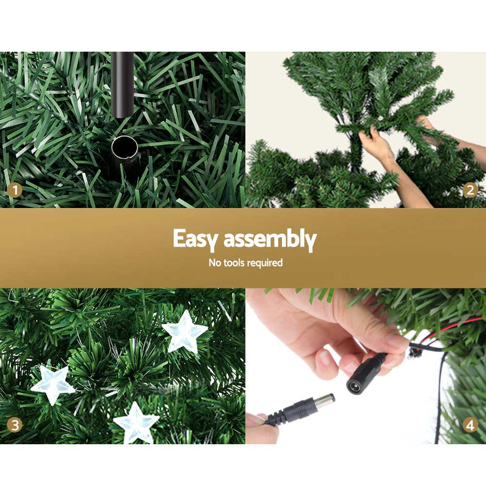 8ft 2.4m 320 Tips Christmas Tree Optic Fibre Xmas tree - Multi Colour - Nurns