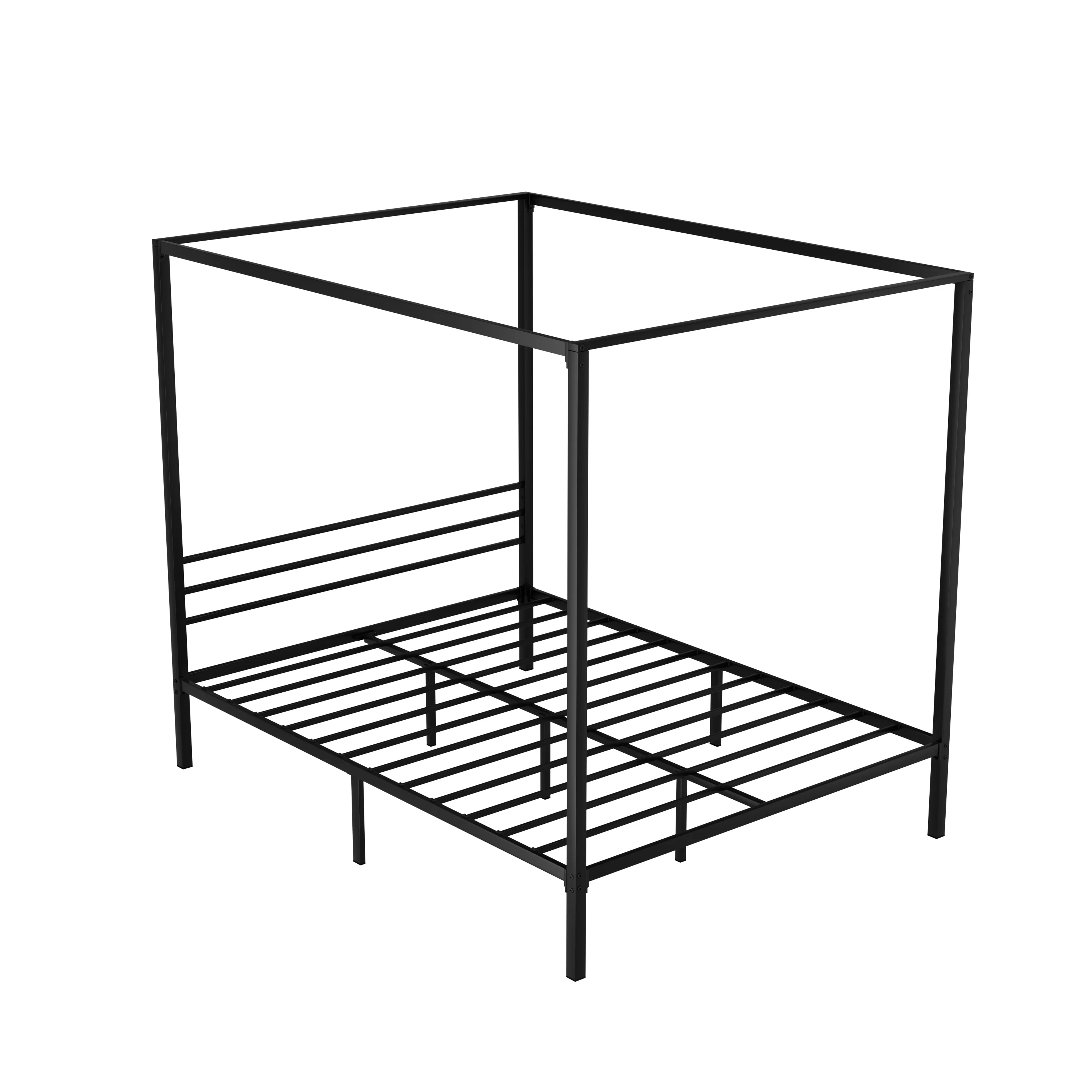 Tamie Metal 4-Poster Bed Frame - Black Queen - Nurns