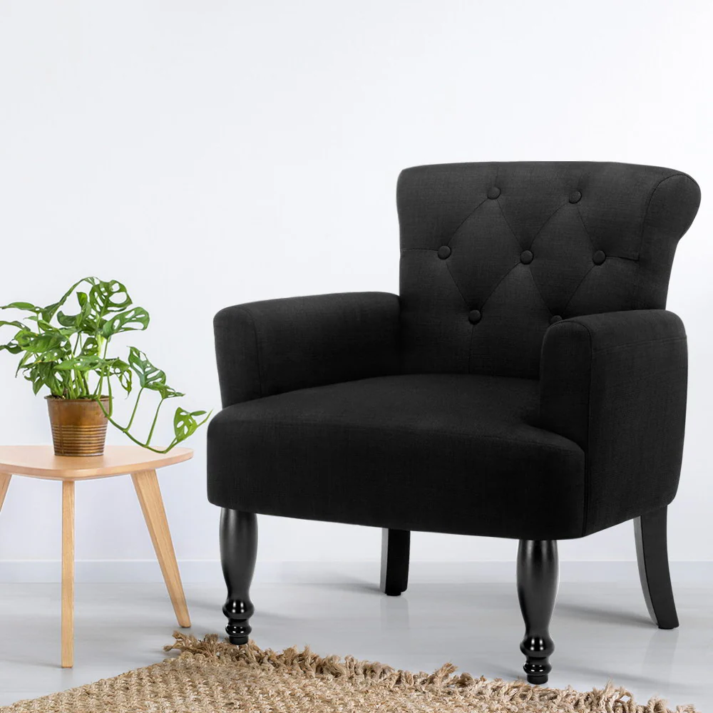 Maddy French Lorraine Chair Retro Wing - Black - Nurns