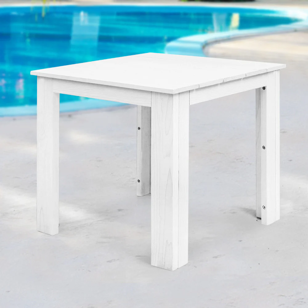 Ruben Wooden Outdoor Side Beach Table - White - Nurns