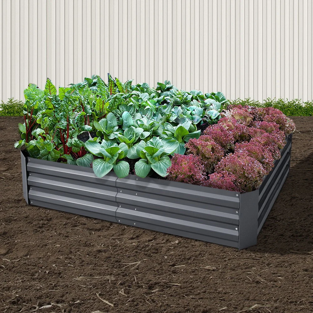 Garden Bed 150x90cm Planter Box Raised Container Galvanised Steel - Nurns